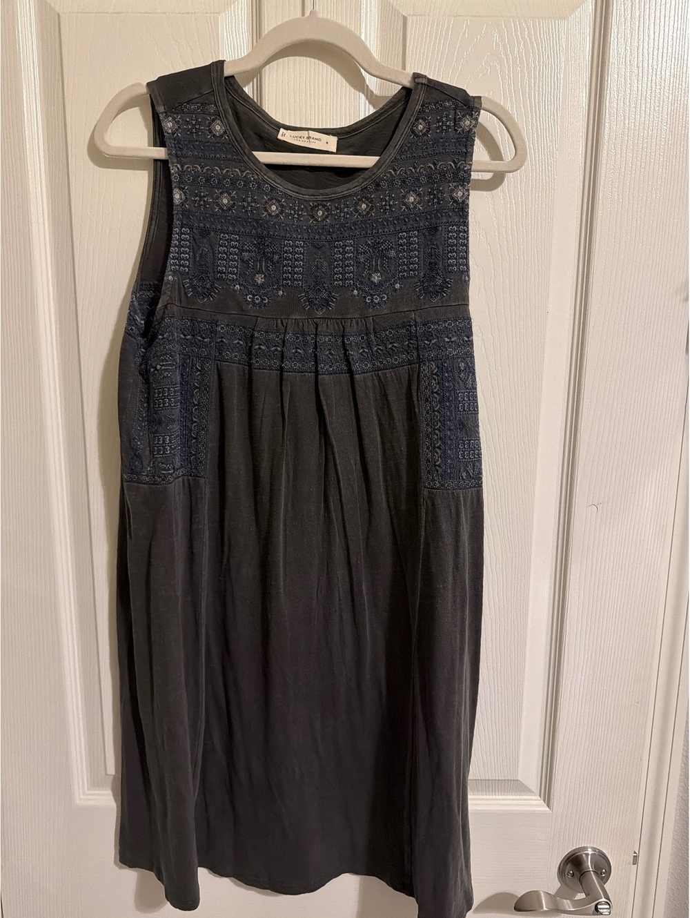 Lucky Brand Sleeveless Embroidered Dress Medium